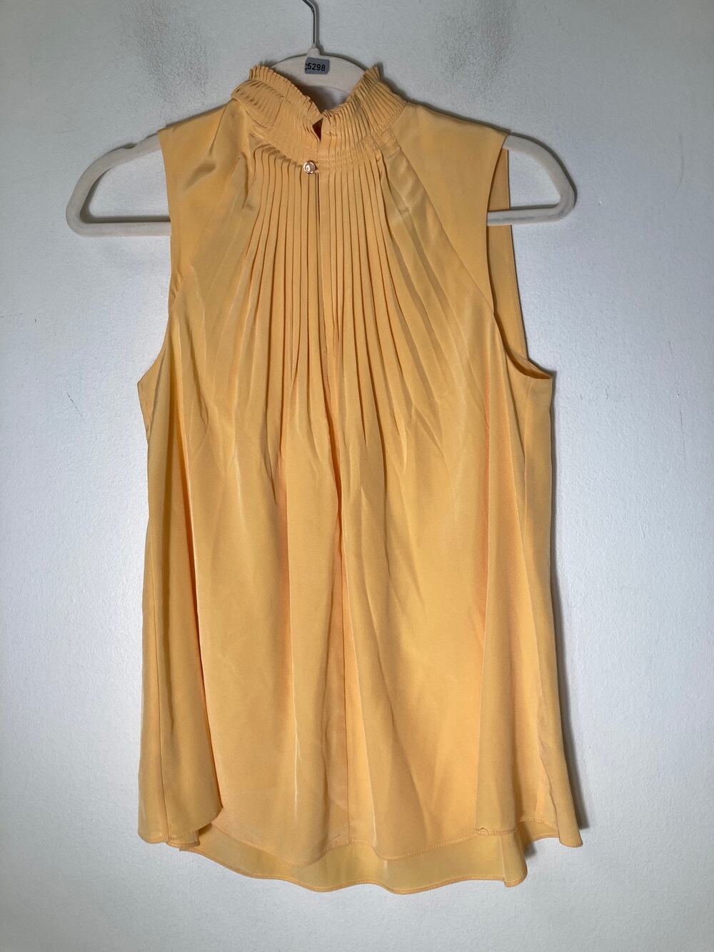 Tibi Tangerine Mini Pleated High Neck Top Sz 0